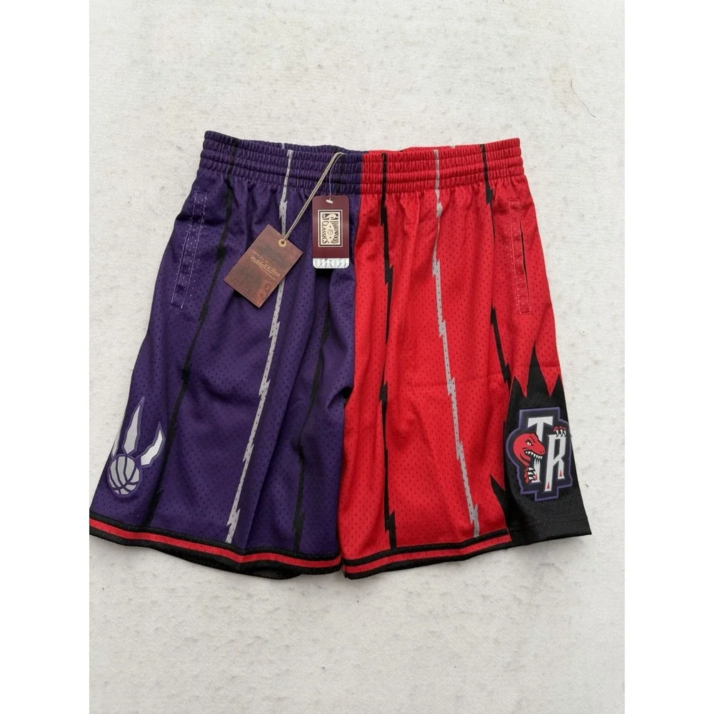 Mitchell & Ness Toronto Raptors Shorts Mens XL Split NBA Swingman Basketball NEW